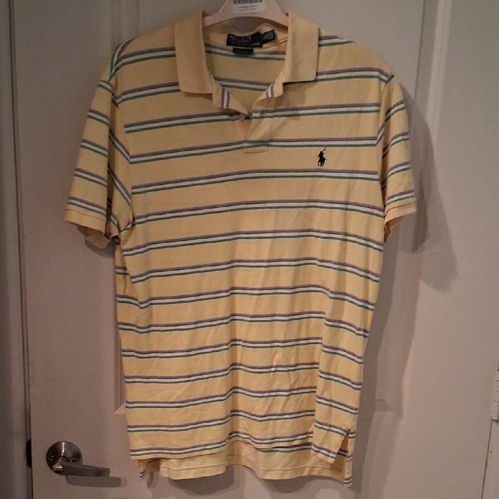 Polo by Ralph Lauren Yellow Striped Cotton Polo Shirt. 🔥Bundle Deal Available